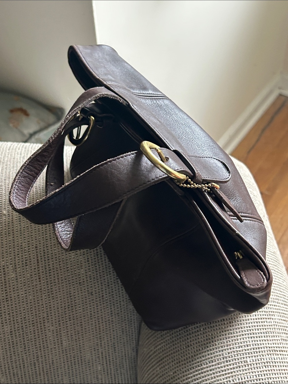 Classic Coach Brown Leather Hand Bag